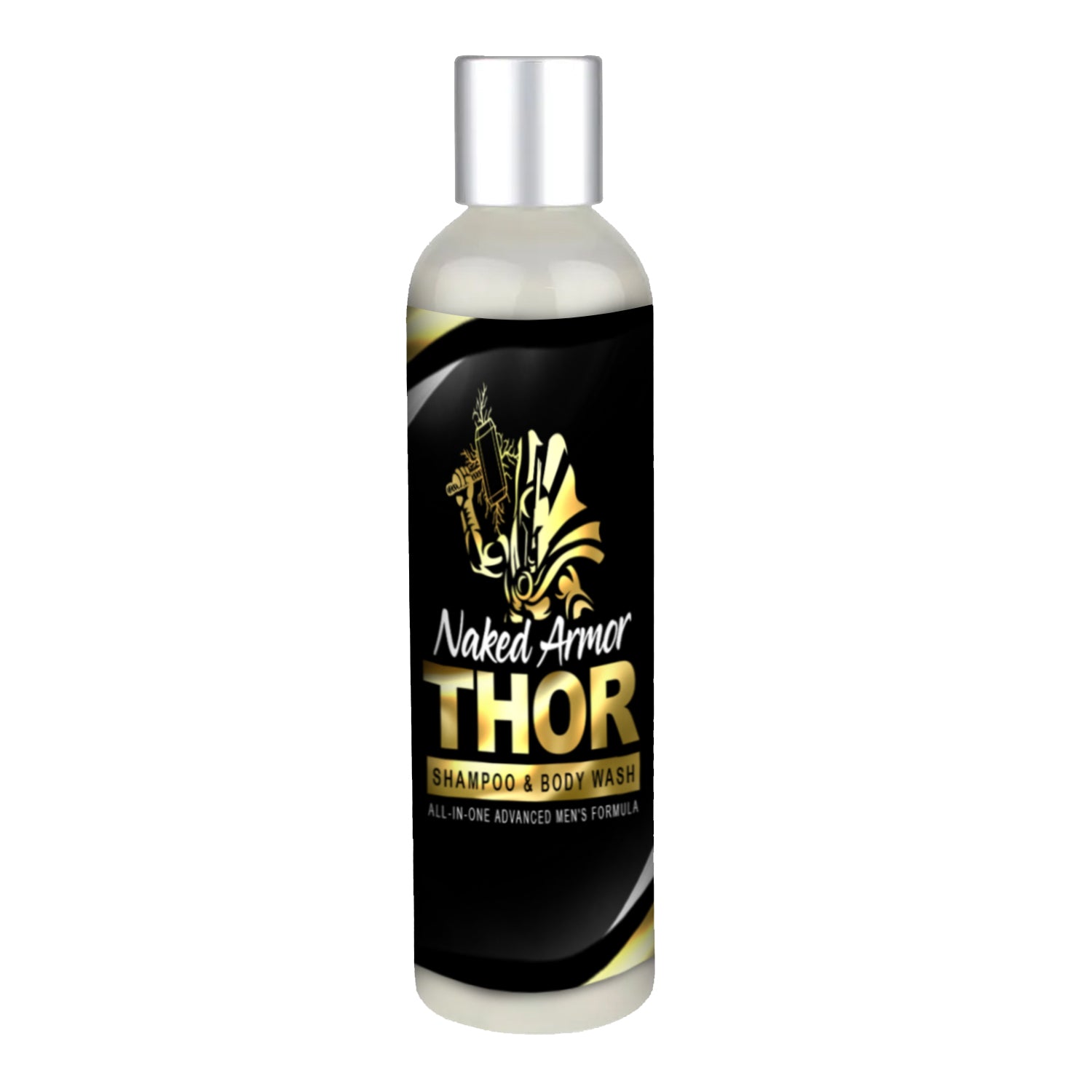 Naked Armor Thor All-In-One Shampoo &amp; Body Wash 8 fluid ounces (Vegan Friendly).