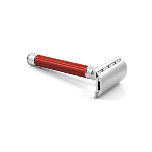 Edwin Jagger 3ONE6 Stainless Steel Double Edge Safety Razor, Red