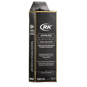 RK Shaving Stainless Steel Double Edge Safety Razor Blades (100 Pack)