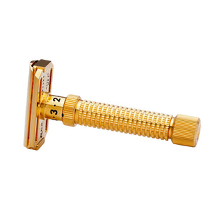 Rex Deluxe Gold Plated Ambassador Stainless Steel Adjustable Double Edge Safety Razor