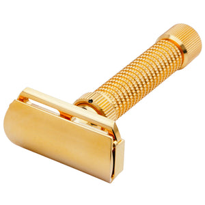 Rex Deluxe Gold Plated Ambassador Stainless Steel Adjustable Double Edge Safety Razor
