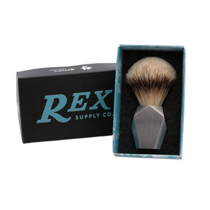 Rex Supply Co. Deco Stainless High Mountain White Shaving Brush