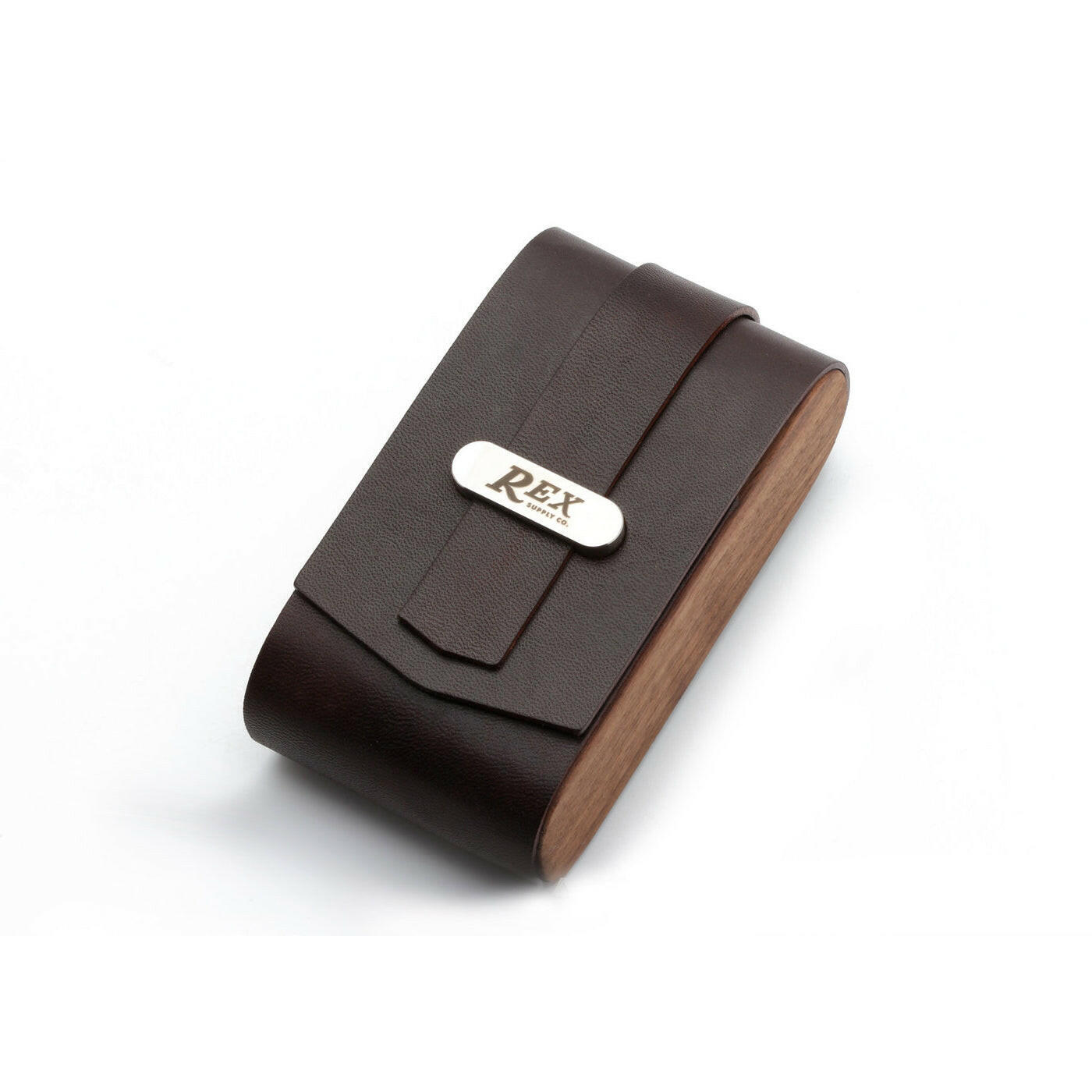 Rex Ambassador Safety Razor Travel Case Walnut and Horween Leather - Grown Man Shave
