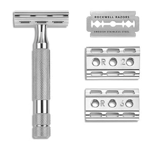 rockwell 6c white chrome adjustable safety razor