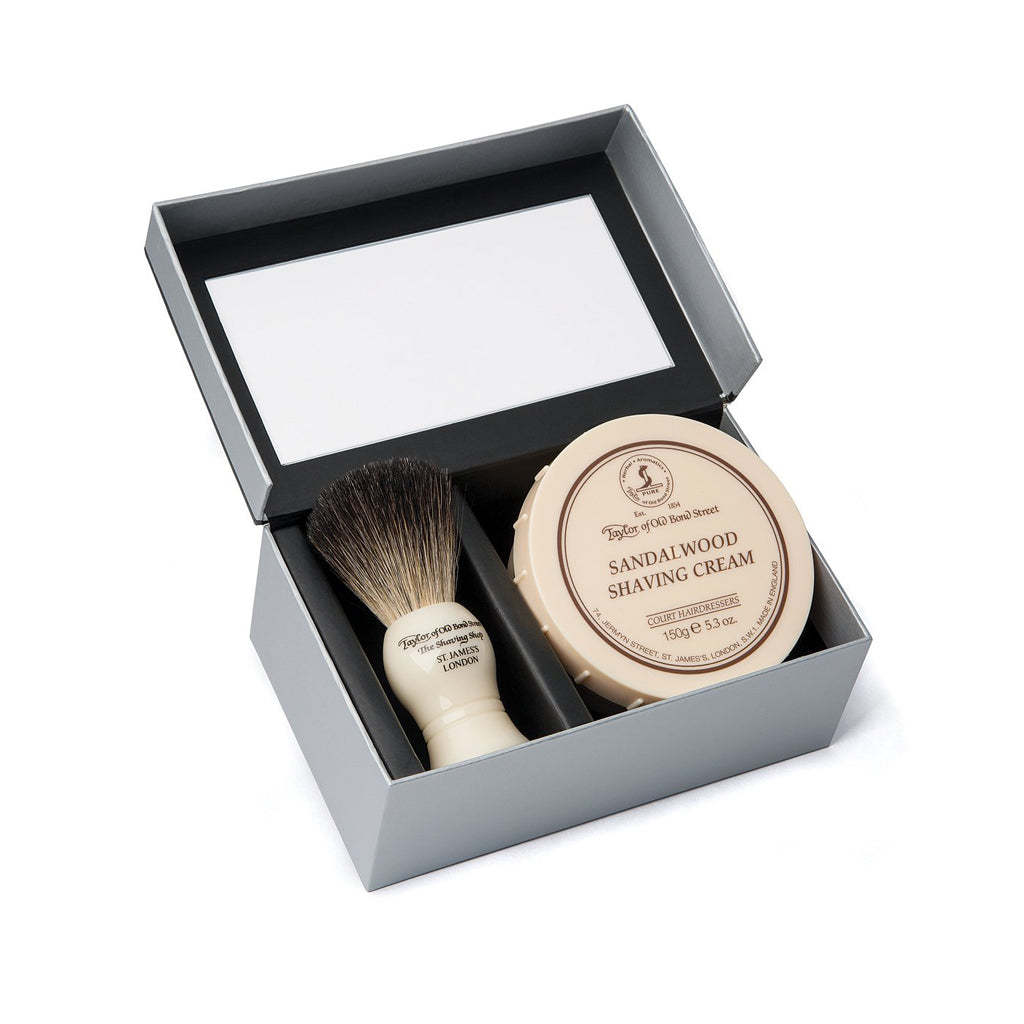 Taylor of Old Bond Street Pure Badger &amp; Sandalwood Shaving Cream Gift Box