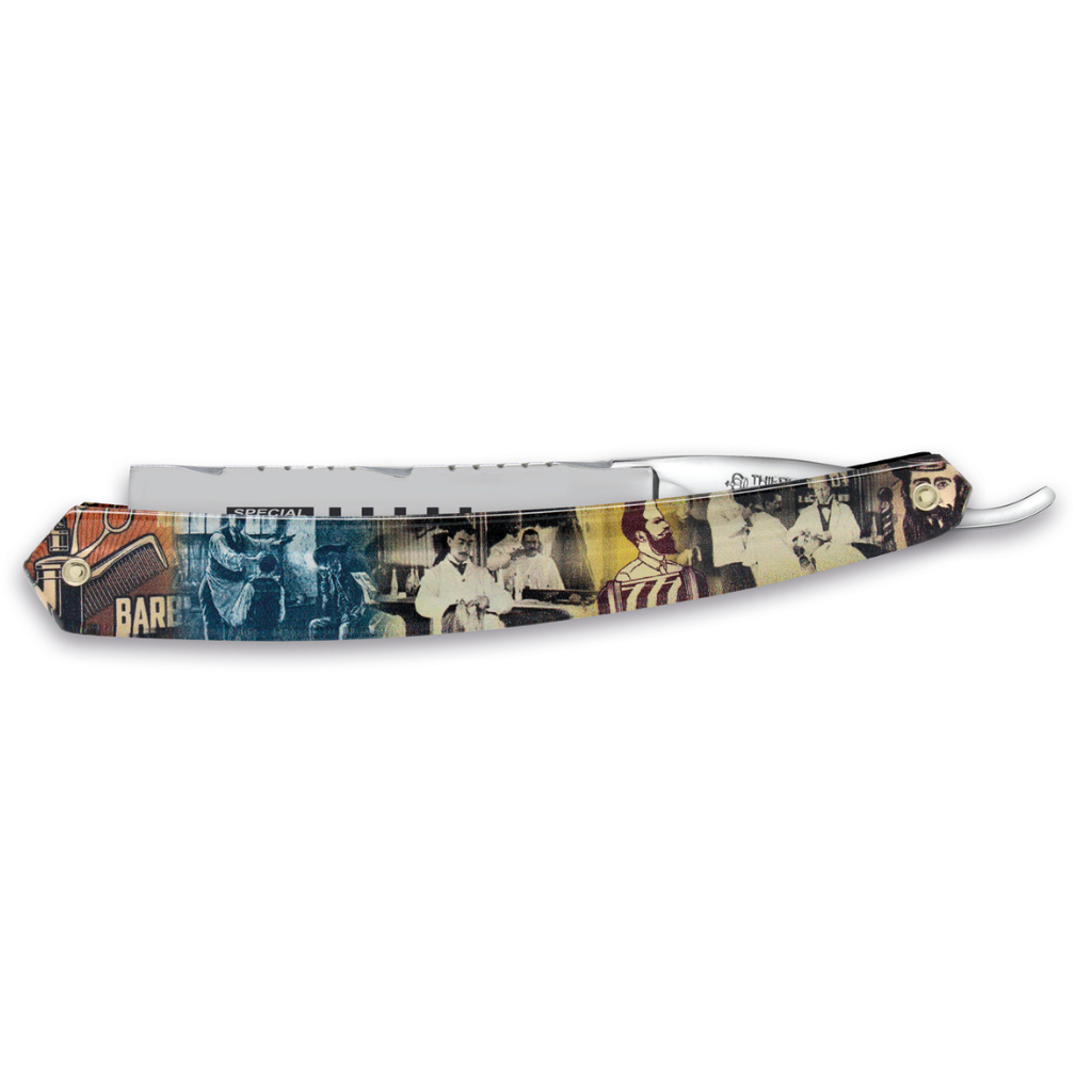 Thiers Issard Historic &#39;Special Toute Barbes&#39; Straight Razor 7/8&quot; Resin Carbon Steel.