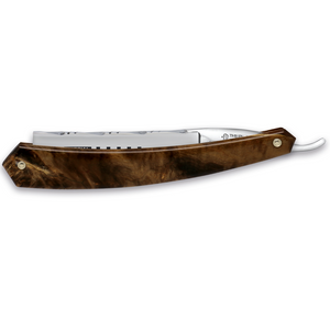 Thiers Issard Chocolate Maple Square Nose Straight Razor 7/8" Special Toutes Barbes 