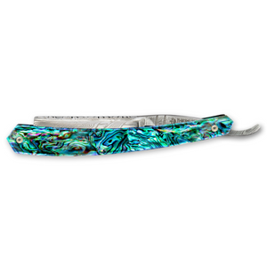 Thiers Issard Damascus Steel Straight Razor 6/8" Abalone Square Point