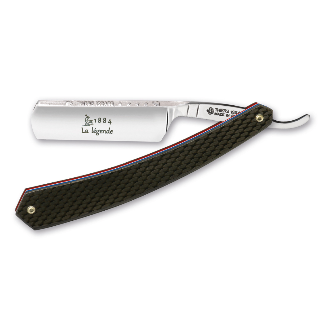 Thiers Issard Historic &#39;La Legende&#39; Straight Razor 6/8&quot; Carbon Fiber Carbon Steel.