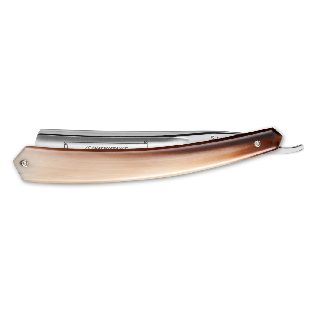 Thiers Issard 'Le Chatellerault 1800' Straight Razor 6/8" Blond Horn Carbon Steel