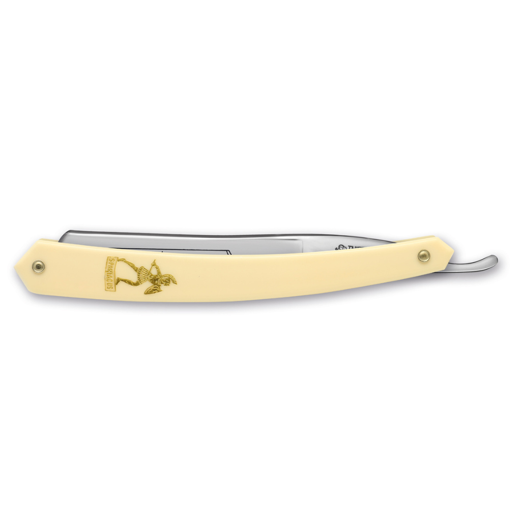 Thiers Issard &#39;Spartacus&#39; Straight Razor 5/8&quot; White Resin Carbon Steel.