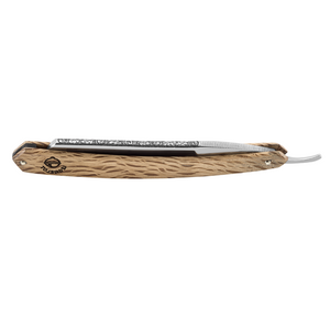 Thiers Issard Luxury Singing Spotted Oak 'Grelot' Round Point 5/8" Carbon Steel Straight Razor
