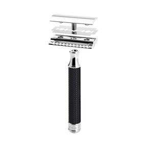 MUHLE TRADITIONAL R89 CLOSED COMB SAFETY RAZOR BLACK two piece design